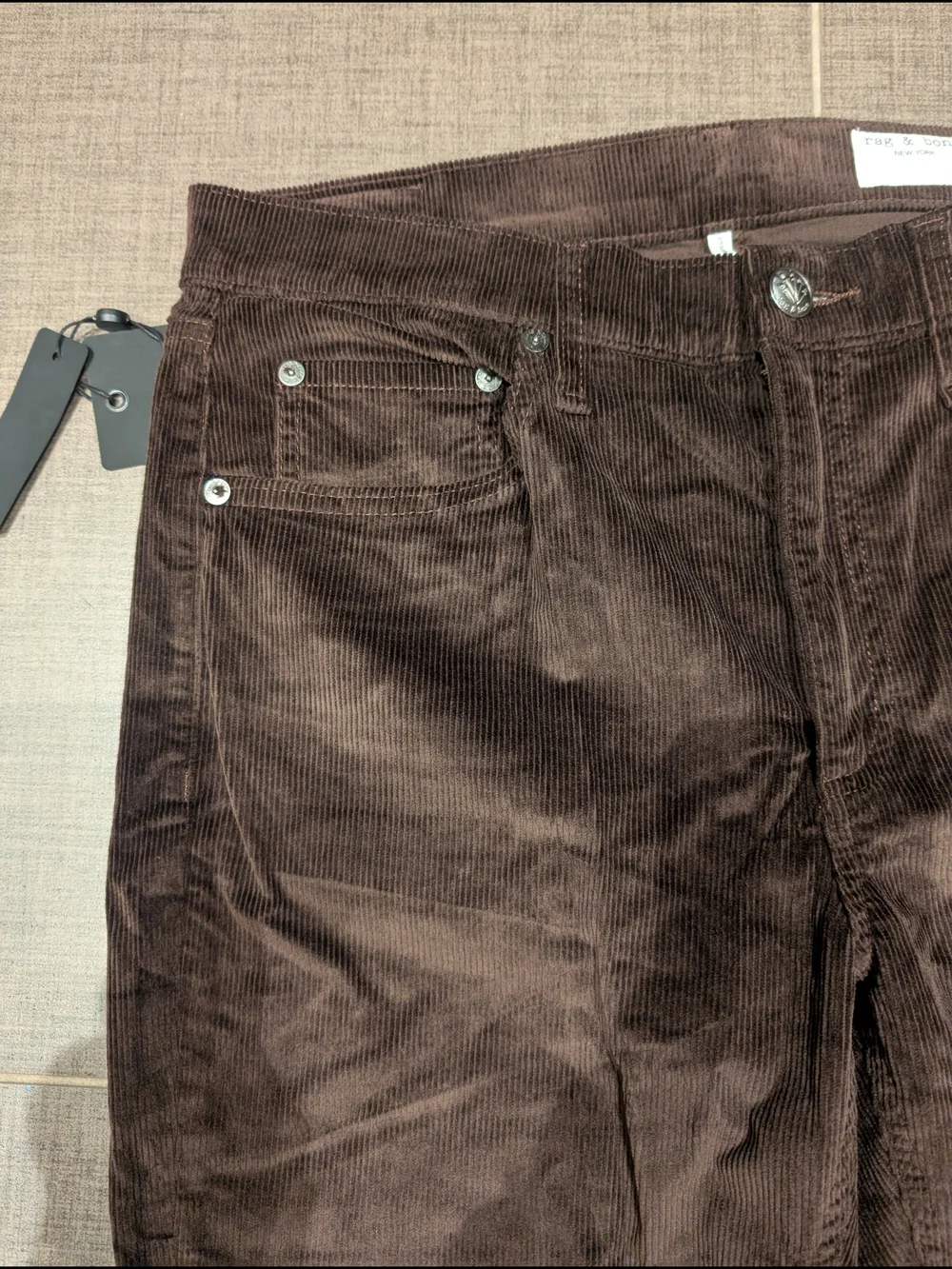 rag & bone Dark Brown Boot Cut Corduroy Jeans